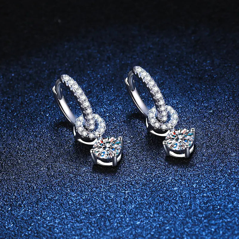 Genuine Moissanite Drop Earrings - FASHIONKULTUR