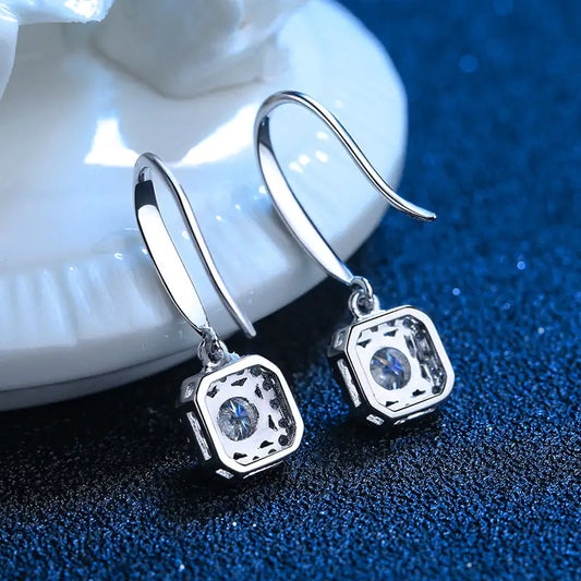 Sterling Silver Platinum Plated Earrings - FASHIONKULTUR