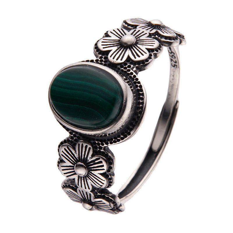 Natural Malachite Colored Gems Ring For Women - FASHIONKULTUR