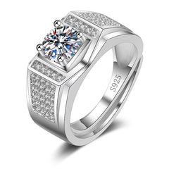 Moissanite Classic Six-claw 1 Karat Open Ring - FASHIONKULTUR