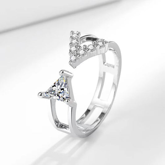 Letter Design Advanced Texture Ring Personalized Zircon - FASHIONKULTUR