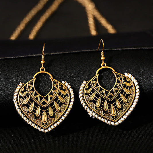 Bohemian Style Vintage Earrings Hollow Design Simple And Elegant