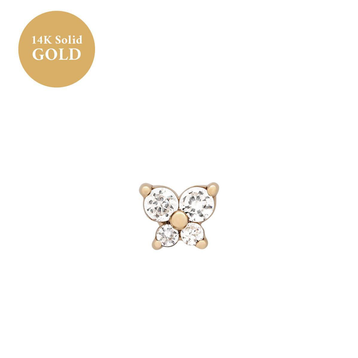 Personality Fashion Screw Zircon Butterfly Studs - FASHIONKULTUR