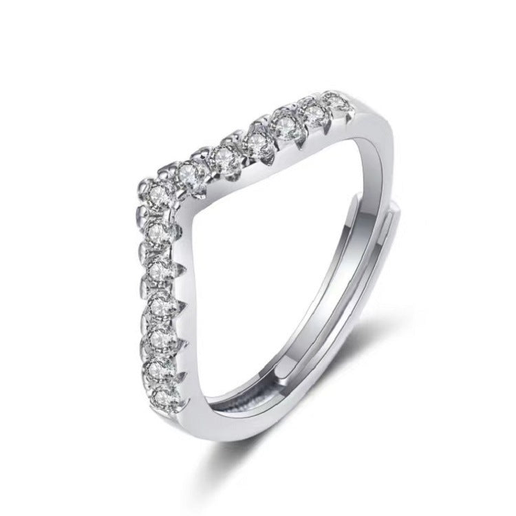 Moissanite Classic Six-claw 1 Karat Open Ring - FASHIONKULTUR