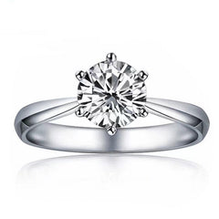 Moissanite Classic Six-claw 1 Karat Open Ring - FASHIONKULTUR