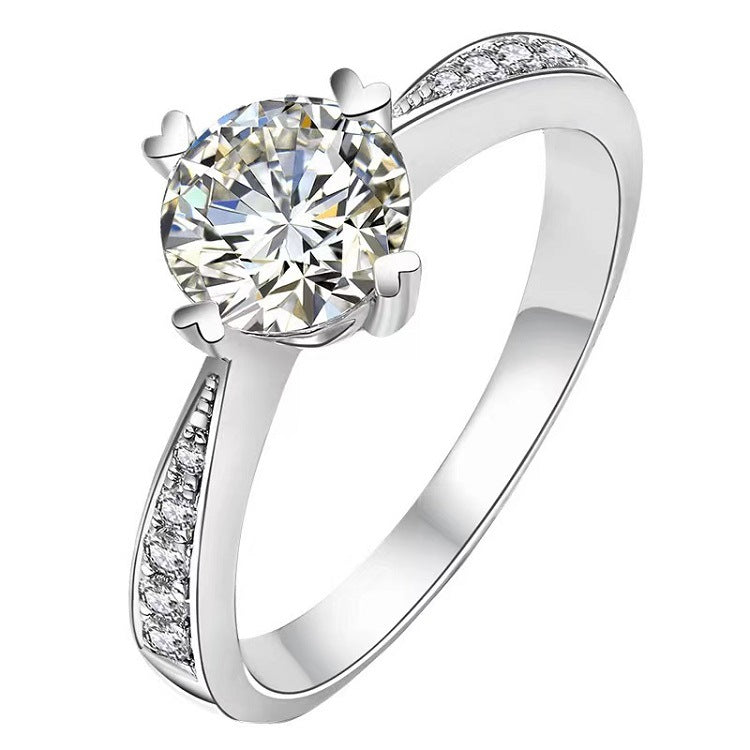 Moissanite Classic Six-claw 1 Karat Open Ring - FASHIONKULTUR