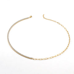 Stainless Steel Diamond-studded Necklace Female 18K Gold - FASHIONKULTUR