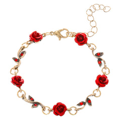 Vintage Rose Bracelet Necklace Three-piece Earrings Set - FASHIONKULTUR