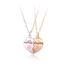 2PCS Set Jewelry Mother Daughter Necklace Matching Heart Magnetic Pendant Fashion Gifts For Mother's Day - FASHIONKULTUR