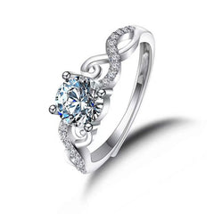 Moissanite Classic Six-claw 1 Karat Open Ring - FASHIONKULTUR