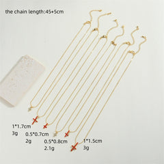 All-match Cross Design Pendant Clavicle Chain Necklace