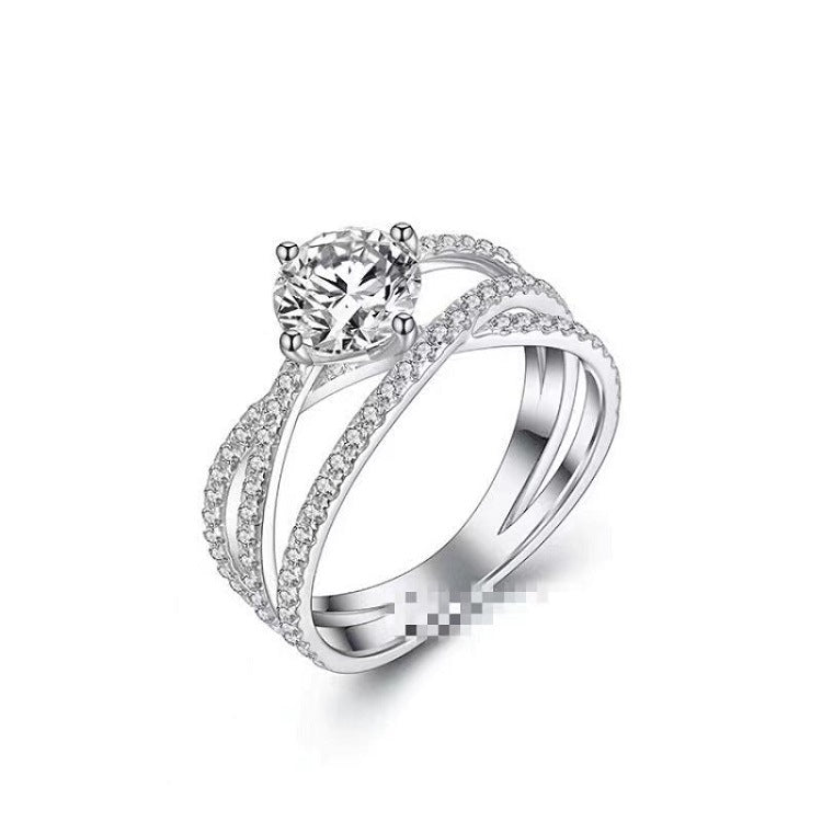 Moissanite Classic Six-claw 1 Karat Open Ring - FASHIONKULTUR