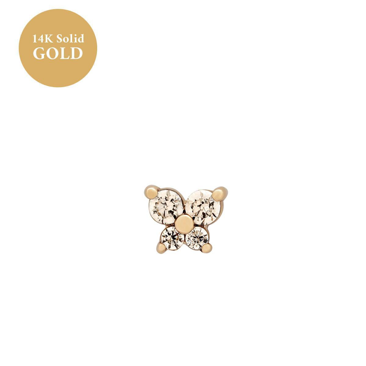 Personality Fashion Screw Zircon Butterfly Studs - FASHIONKULTUR