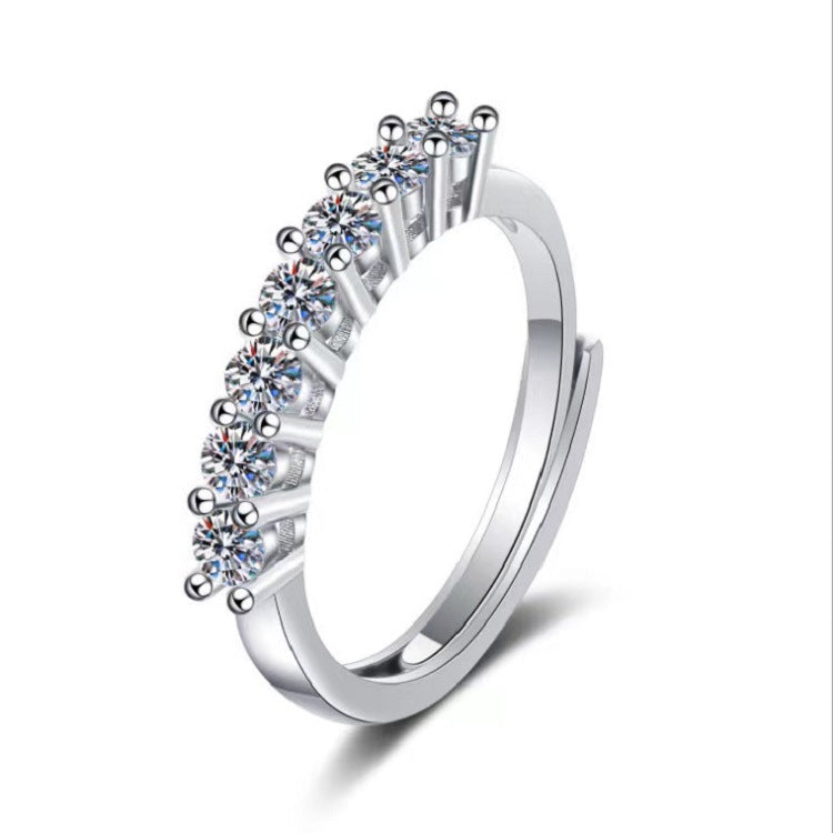 Moissanite Classic Six-claw 1 Karat Open Ring - FASHIONKULTUR