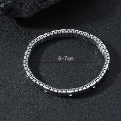 Cold Stainless Steel Diamond Elastic Bracelet For Men