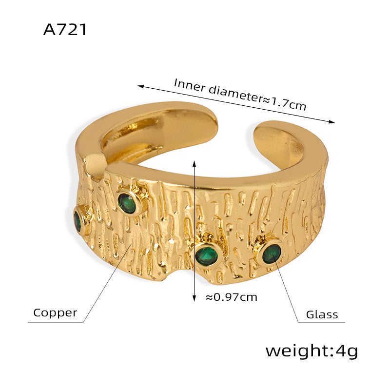 Women's Irregular Geometric Texture Concave Convex Ring - FASHIONKULTUR