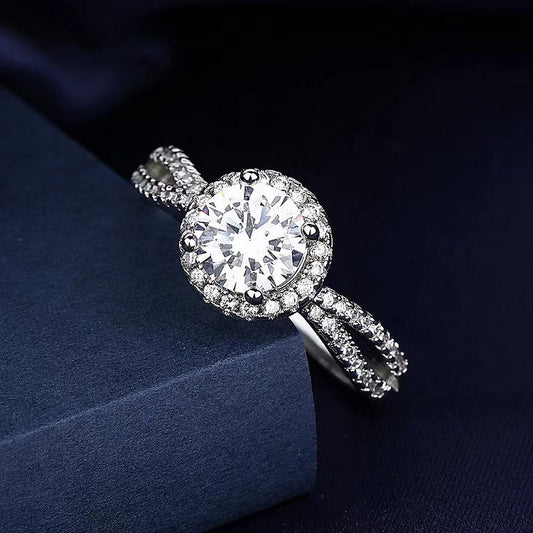 Moissanite Classic Six-claw 1 Karat Open Ring - FASHIONKULTUR