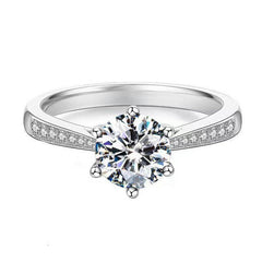 Moissanite Classic Six-claw 1 Karat Open Ring - FASHIONKULTUR