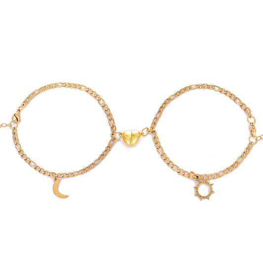 Personality Retro Stainless Steel Sun Moon - FASHIONKULTUR