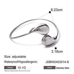 Fashion Jewelry Minar Hip Hop Metallic Irregular Water Drop Twist Adjustable Bangles For Women Titanium Steel 18K Gold PVD Plated Cuff Bracelet