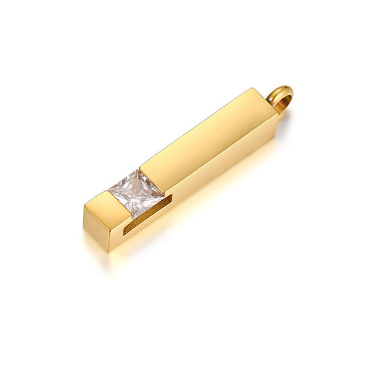 Stainless Steel Zircon Necklace Cold Square Diamond - FASHIONKULTUR