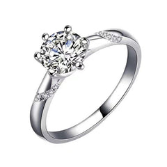 Moissanite Classic Six-claw 1 Karat Open Ring - FASHIONKULTUR