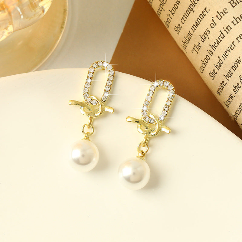 Crystal White With Tassels High-grade Floral Ball Earrings - FASHIONKULTUR