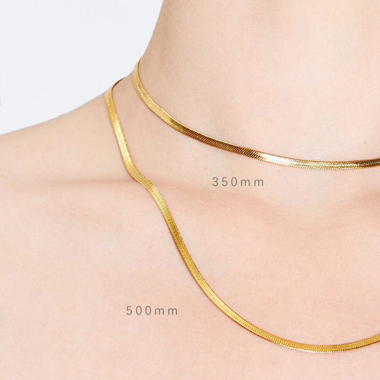 7CHEN Gold Plated Flat Snake Bones Chain Hemp Flowers Chain