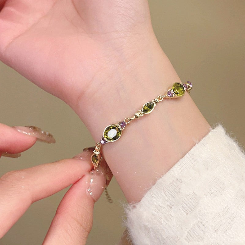 Women's Exquisite Green Rhinestone Bracelet - FASHIONKULTUR