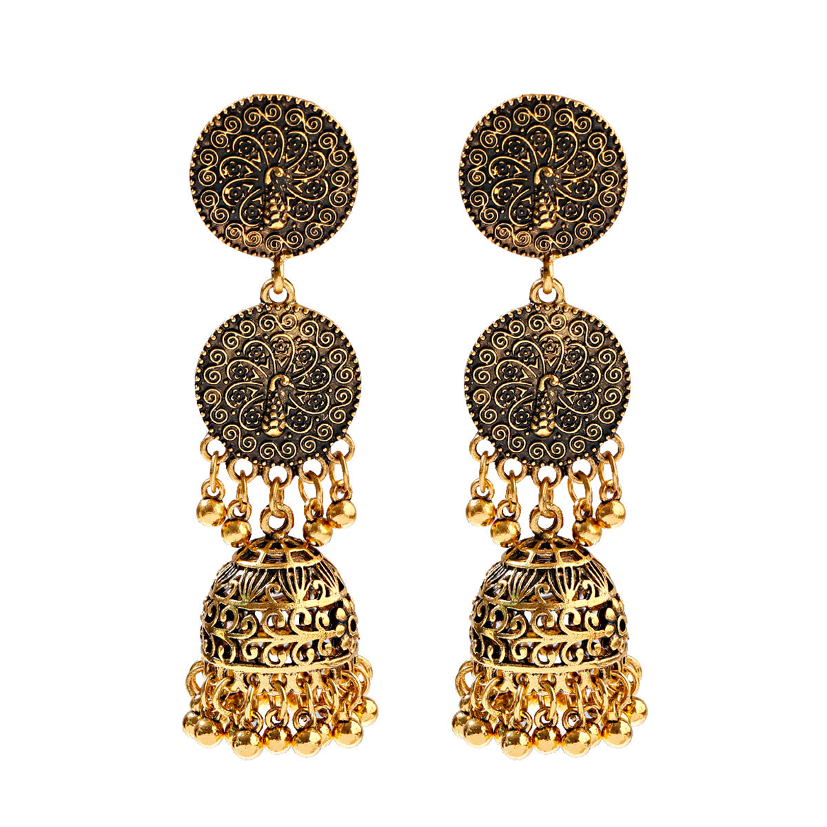 Bohemian Retro Ethnic Style Bell Earrings Women's Long