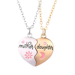 2PCS Set Jewelry Mother Daughter Necklace Matching Heart Magnetic Pendant Fashion Gifts For Mother's Day - FASHIONKULTUR