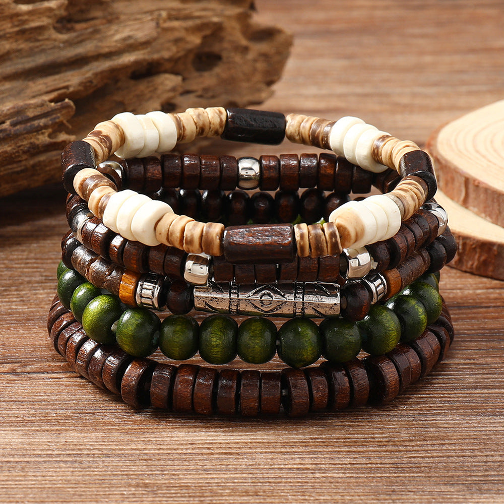 Handmade Beaded Bracelet Men's Retro Multi-layer