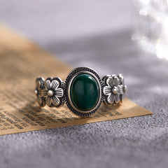 Natural Malachite Colored Gems Ring For Women - FASHIONKULTUR