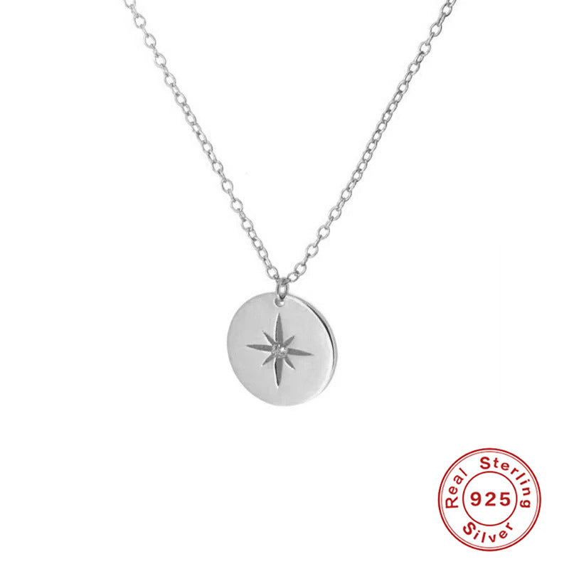 Women's Round Octagonal Star Diamond Necklace - FASHIONKULTUR