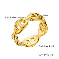 European And American Personalized Chain Ring Non-fading Titanium Steel Ring - FASHIONKULTUR