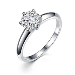 Moissanite Classic Six-claw 1 Karat Open Ring - FASHIONKULTUR