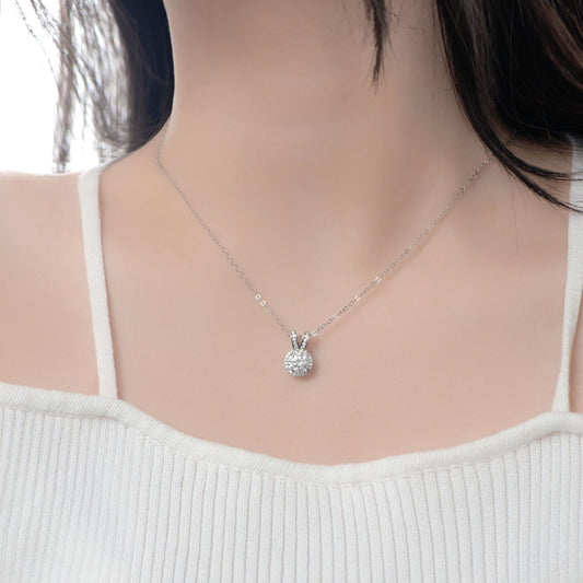 Moissanite Round Bag Necklace For Women