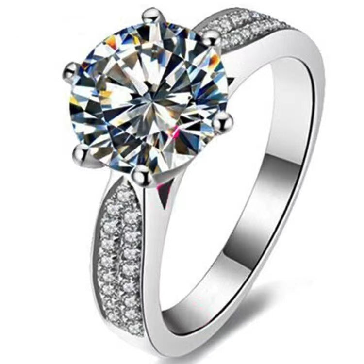 Moissanite Classic Six-claw 1 Karat Open Ring - FASHIONKULTUR