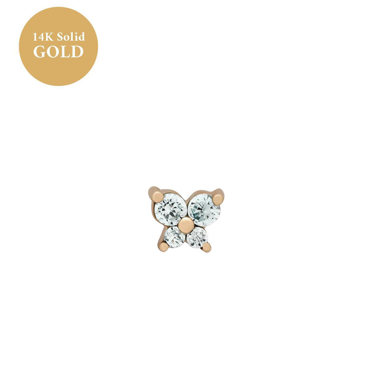 Personality Fashion Screw Zircon Butterfly Studs - FASHIONKULTUR