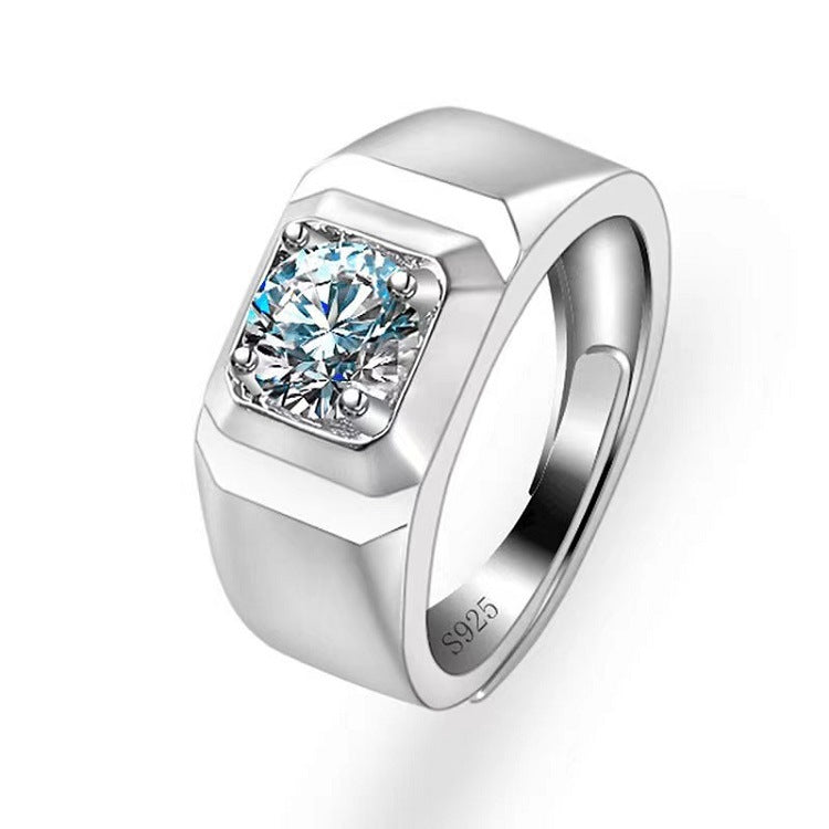 Moissanite Classic Six-claw 1 Karat Open Ring - FASHIONKULTUR