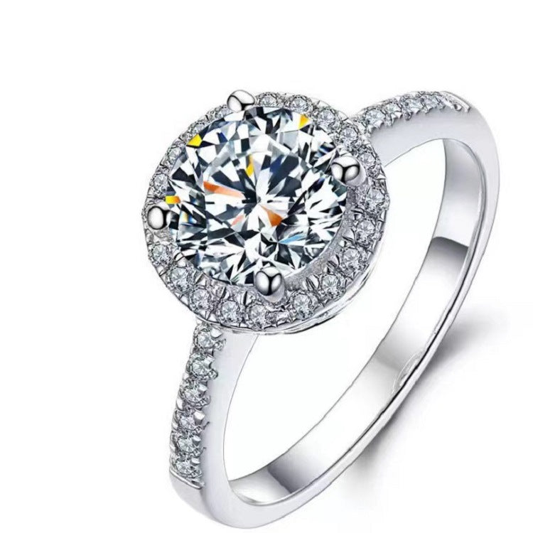 Moissanite Classic Six-claw 1 Karat Open Ring - FASHIONKULTUR