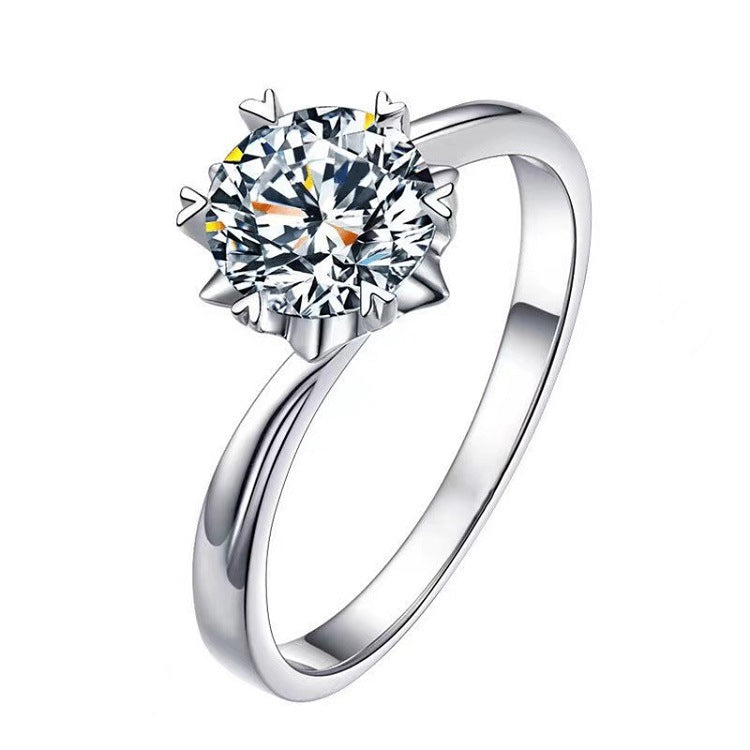 Moissanite Classic Six-claw 1 Karat Open Ring - FASHIONKULTUR