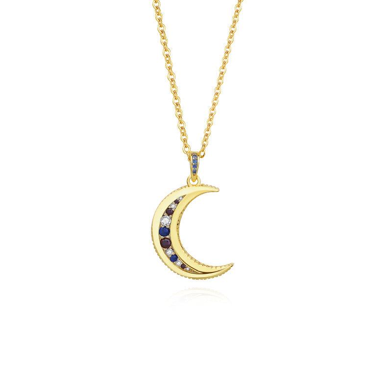 Yuanfan 925 Sterling Silver Moon Necklace Female Niche - FASHIONKULTUR