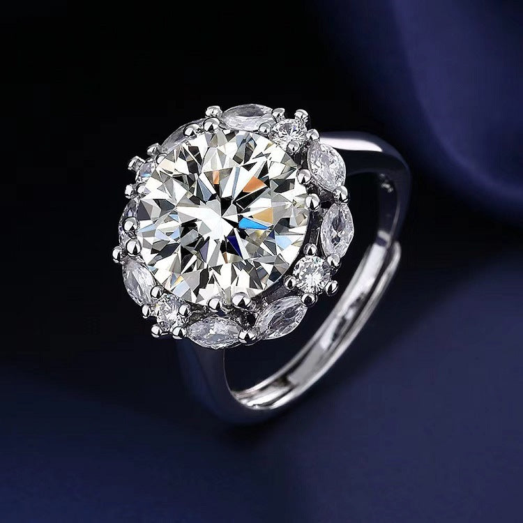 Moissanite Classic Six-claw 1 Karat Open Ring - FASHIONKULTUR