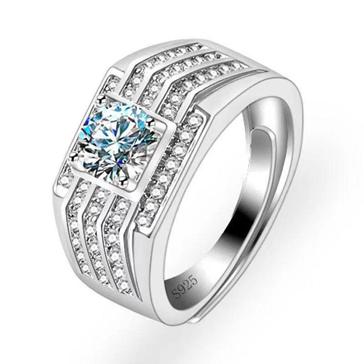 Moissanite Classic Six-claw 1 Karat Open Ring - FASHIONKULTUR