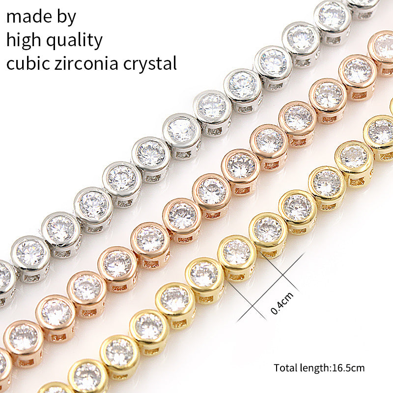 Simple Copper Zircon Platinum Bracelet - FASHIONKULTUR