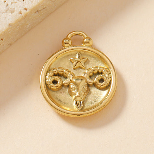 Single Pendant Twelve Constellation Casting DIY Accessories - FASHIONKULTUR