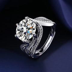 Moissanite Classic Six-claw 1 Karat Open Ring - FASHIONKULTUR