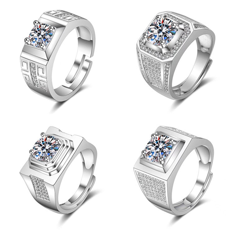 Moissanite Classic Six-claw 1 Karat Open Ring - FASHIONKULTUR