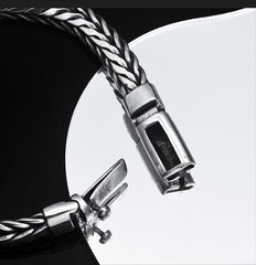 S925 Silver Handmade Woven Keel Bracelet For Men - FASHIONKULTUR